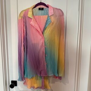Dressed in LALA pleated rainbow set